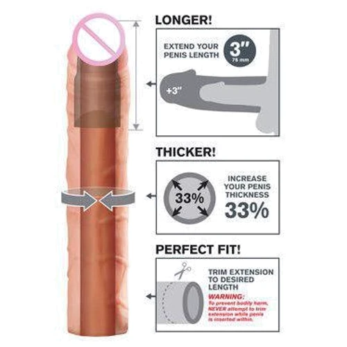 Насадка-удлинитель для пениса Perfect Extension Flesh 76 мм: Для кого Для мужчин