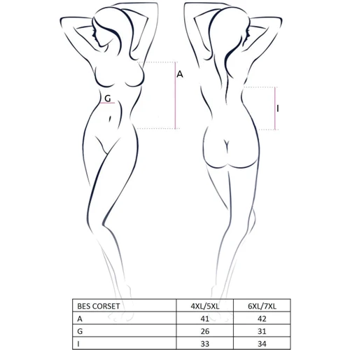 Корсет зі шнурівкою Passion BES CORSET black 6XL / 7XL фото 2