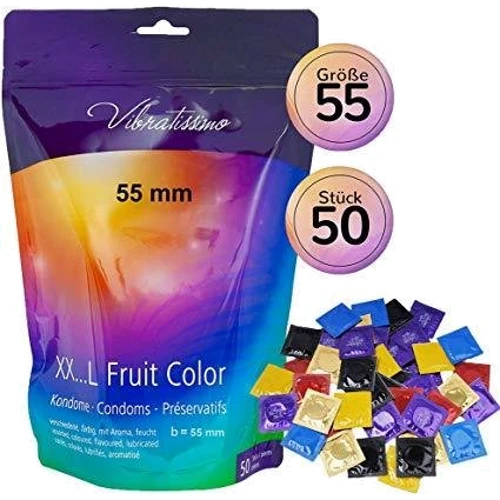 Презервативы Amor Vibratissimo XX... L Fruit Color, 55 мм, 50 шт.: Количество в упаковке 50
