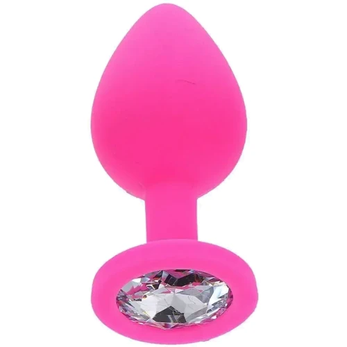 Анальная пробка Toy Joy Medium Diamond Booty Jewel (розовая): Материал Силикон