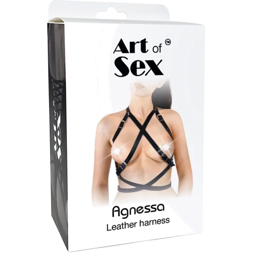 Женская портупея Art of Sex - Agnessa Leather harness (черный, XS-M): Вид Портупеи