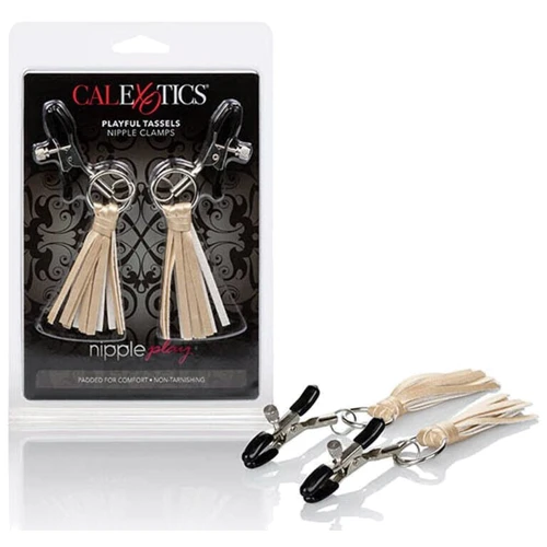 CalExotics Playful Tassels Nipple Clamps затискачі для сосків з пензликами, золотистий