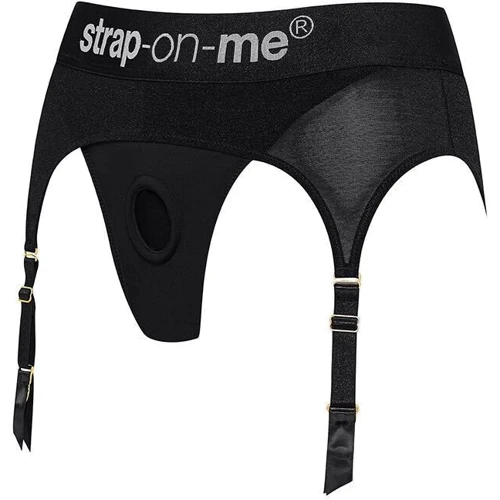 Труси для страпона з підв'язками для панчіх Strap-On-Me REBEL HARNESS - S фото 13
