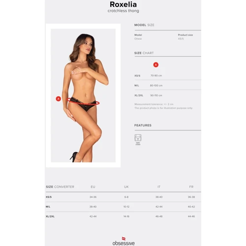 Трусики Obsessive Roxelia crotchless thong M/L: Застосування На попу