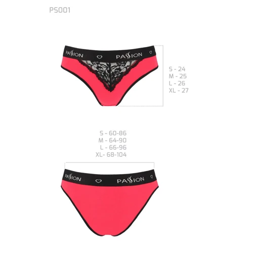 Трусики с широкой резинкой и кружевом Passion PS001 PANTIES red/black, size L: Материал Хлопок
