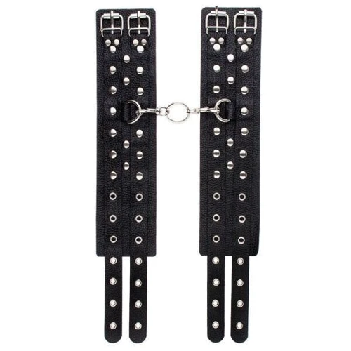 Оковы Leather Double Fix Leg Cuffs, black: Производитель sLash