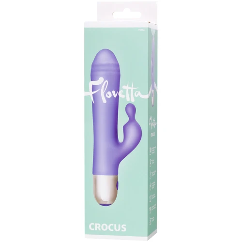Вібратор із кліторальним стимулятором Flovetta Crocus: Довжина, см 17.5