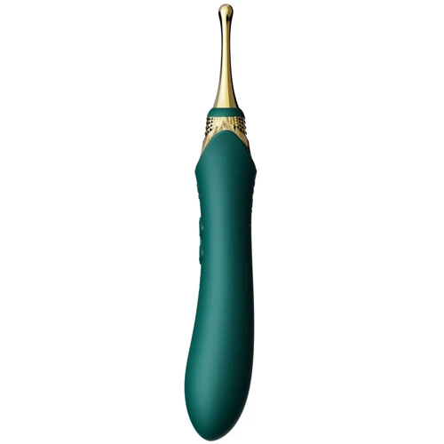 Мультифункциональный вибратор Zalo - Bess 2 Turquoise Green (4 насадки, подогрев): Длина, см 22