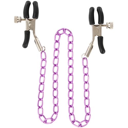 Металлические зажимы для сосков с розовой цепочкой Stimulating Nipple Chain Metal