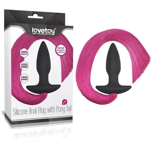 Анальная пробка c хвостом LoveToy Silicone Anal Plug With Pony Tail: Наличие вибрации Нет