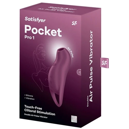 Вакуумний кліторальний стимулятор із вібрацією Satisfyer Pocket Pro 1 Purple: Довжина, см 13.9