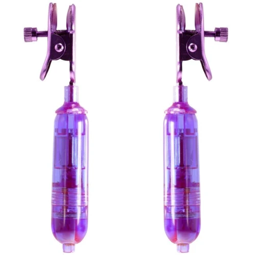 Виброзажимы для сосков Kinx Squeeze N Please Vibrating Nipple Clamps: Цвет фиолетовый