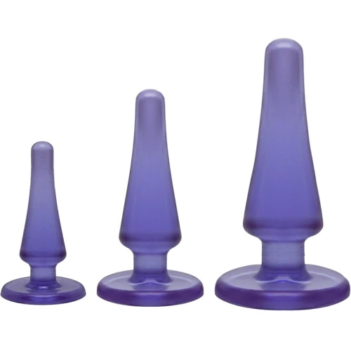 Набір анальних пробок Doc Johnson Crystal Jellies Anal Initiation Kit - Purple: Для кого унісекс