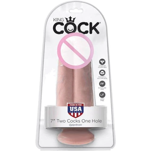 Двойной фаллоимитатор King Cock 7 Two Cocks One Hole