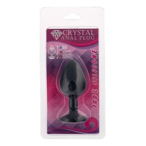 Анальний корок CRYSTAL Black Silicone Ruby, M: Для кого Унисекс