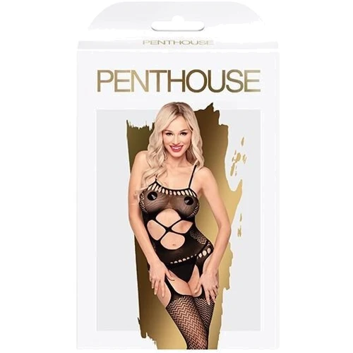 Бодістокінг з вирізом на животику Penthouse - Hot Nightfall Black S/L: Вид Бодистокинг