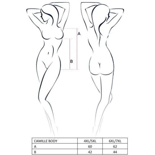 Жіноче боді Passion CAMILLE BODY black 6XL / 7XL фото 2
