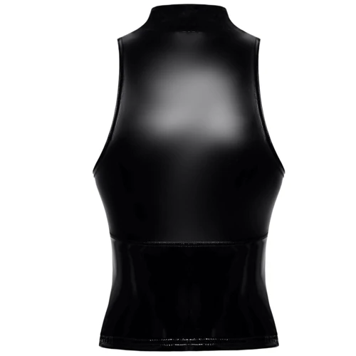 Топ Noir Handmade F324 Glam wetlook top with vinyl corset Вlack, M фото 7
