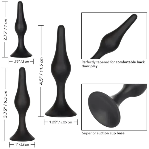Набор анальных пробок California Exotic Novelties Silicone Anal Starter Kit: Особенности С присоской
