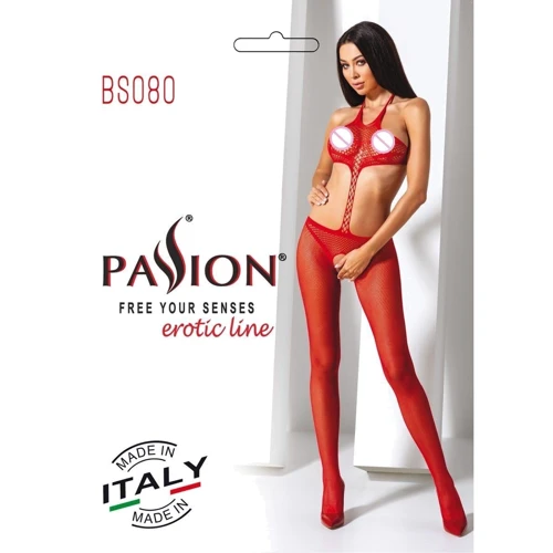 Бодистокинг Passion BS080 red: Материал Полиамид