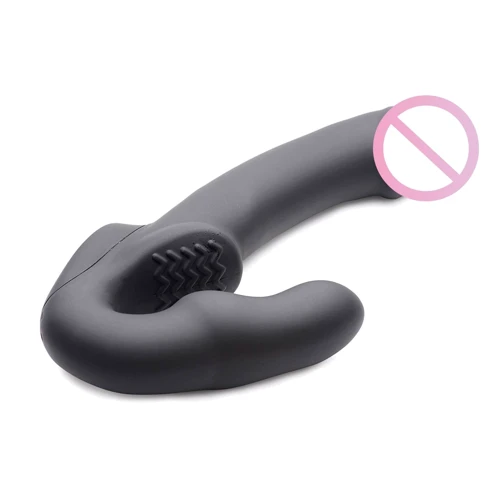 Evoke Rechargeable Vibrating Silicone Strapless Strap On - страпон 24.7x4 см, черный: Для кого Для пары