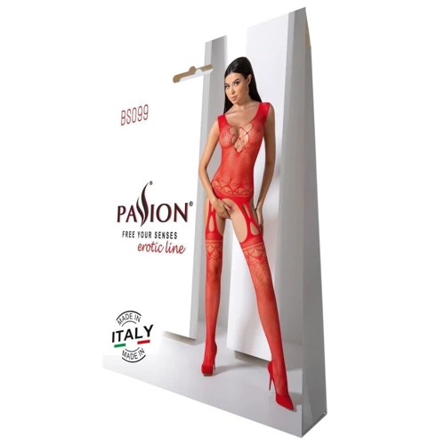 Бодістокінг із плетенням на грудях Passion BS099 One Size red: Декор Без декора