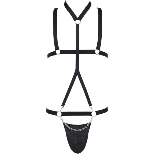 Сексуальный комплект Passion 039 SET ANDREW black XXL/XXXL: Декор Стрепы, Цепочка