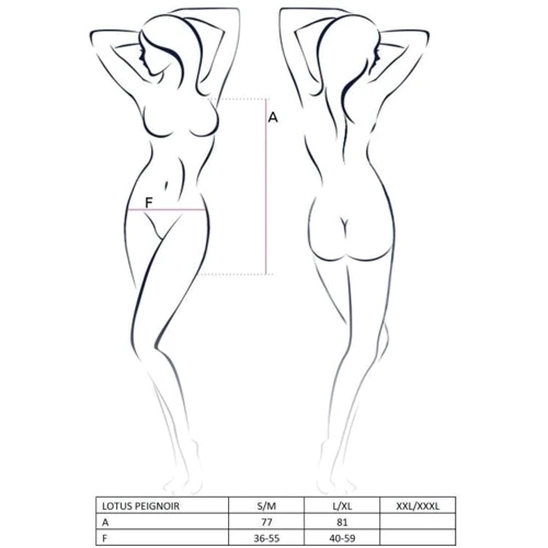 Женский эротический пеньюар Passion LOTUS PEIGNOIR cream XXL/XXXL: Для кого Для полных