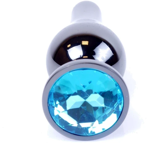 Анальная пробка BOSS Series Exclusivity Jewellery Dark Silver Butt Plug Light Blue фото 8