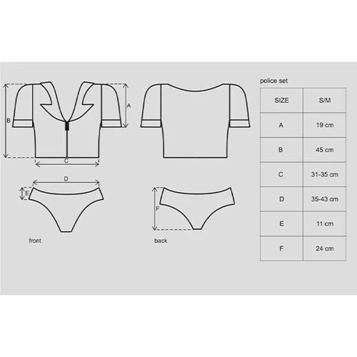 Костюм поліцейської Obsessive Police set S/M: Вид Костюмы