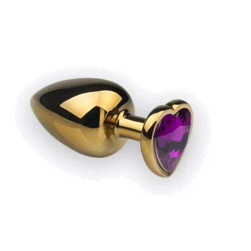 Анальна пробка, Gold Heart Amethyst, L