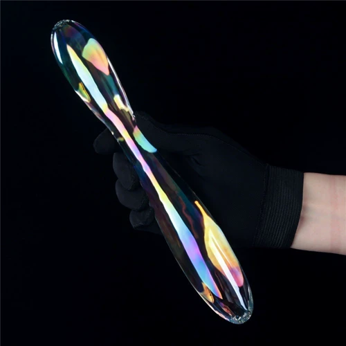 Фаллоимитатор LoveToy Twilight Gleam Glass Dildo Double Delight: Мошонка Нет