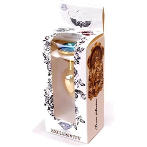 Анальная пробка BOSS of TOYS Boss Series - Jewellery Gold PLUG Light Blue S (BS6400022) фото 6