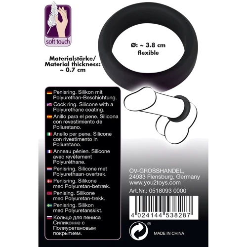 Кільце ерекційне Black Velvets Cock Ring 3.8 см фото 6