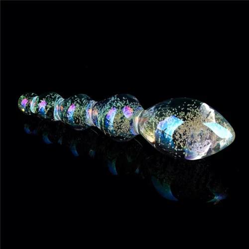 Фаллоимитатор LoveToy Twilight Gleam Glow-in-the-dark Glass Dildo Tantalizing Orbs: Мошонка Нет