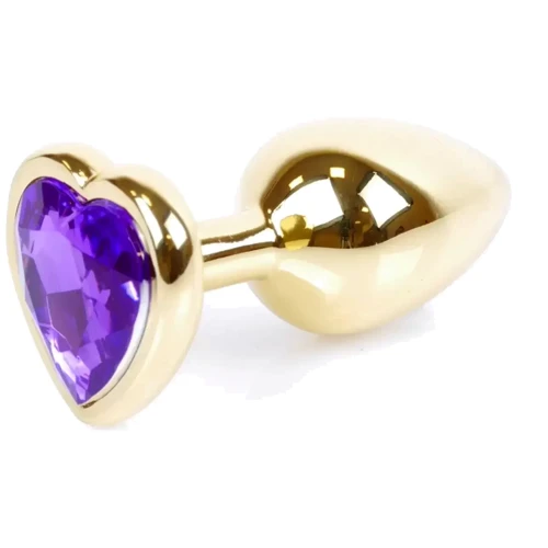 Анальная пробка с кристаллом BOSS of TOYS Boss Series - Jewellery Gold Heart PLUG Purple S, BS6400043: Особенности С кристаллами