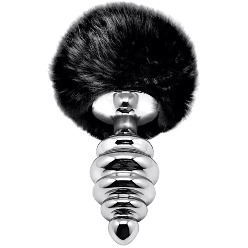 Металлическая анальная пробка Кроличий хвостик Alive Fluffly Twist Plug L Black: Для кого Унисекс