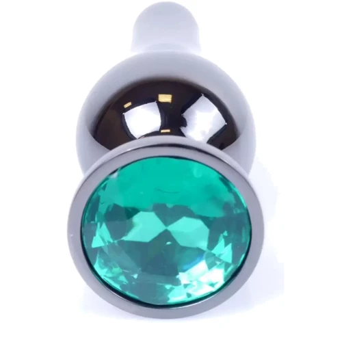 Анальная пробка с кристаллом BOSS of TOYS Boss Series - Jewellery Dark Silver BUTT PLUG Green, BS6400060: Особенности С кристаллами
