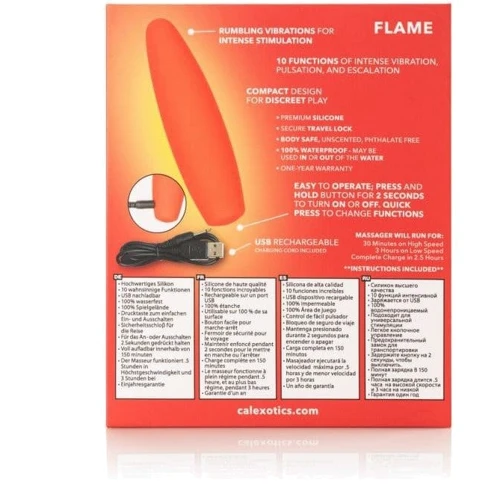 CalExotic Red Hot Flame вибромассажер 12x3.25 см: Тип управління кнопкове