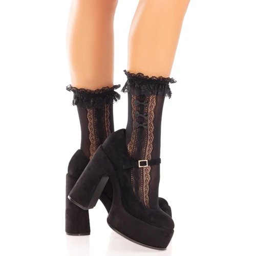 Ажурні шкарпетки з рюшами Leg Avenue Mini Bow Lace Anklet Black: Країна-виробник товару Польша