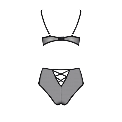 Эротический комплект Passion LOVELIA BIKINI black L/XL: Декор Шнуровка