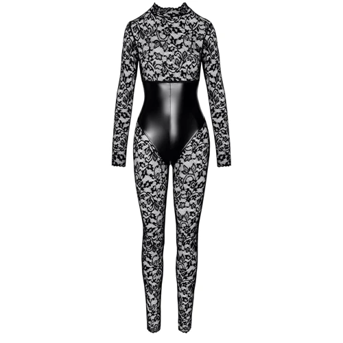 Комбінезон Noir Handmade F299 Enigma lace catsuit with underbust bodice Black, L: Матеріал Полиамид
