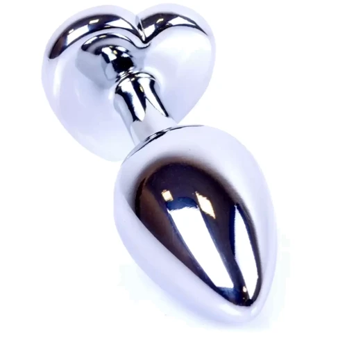 Анальная пробка с кристаллом BOSS of TOYS Boss Series - Jewellery Silver Heart PLUG Light Bluer S, BS6400049: Тип Анальные пробки
