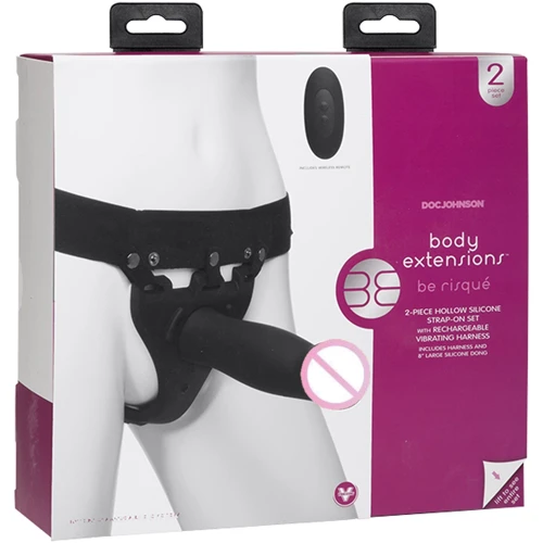 Страпон с вибрацией Doc Johnson Body Extensions Be Rique, 20х5 см: Тип Реалистичные