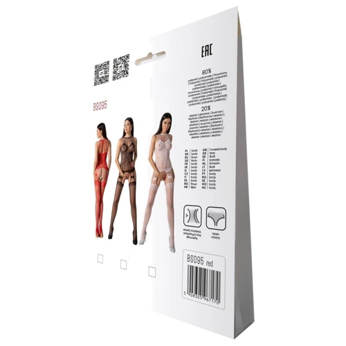 Бодістокінг з безліччю бретелів Passion BS095 One Size white: Матеріал Полиамид