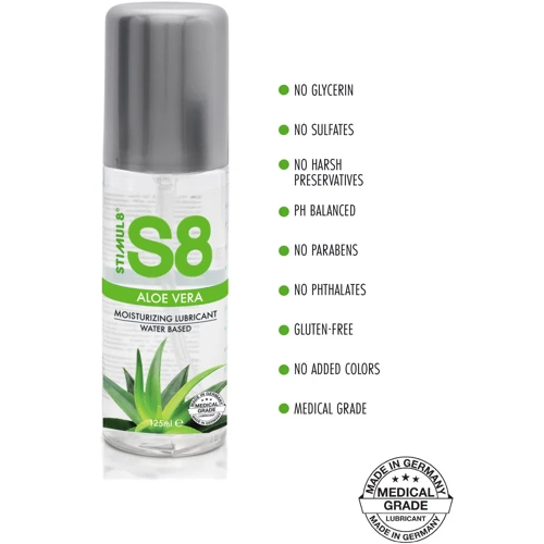 Stimul8 S8 WB Aloe Vera Lube - лубрикант на водной основе, 125 мл: Тип Анальные