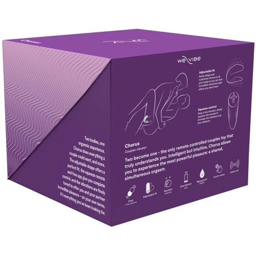 Смарт-вібратор для пар We-Vibe Chorus Purple, сенсорне керування вібраціями стисненням пульта фото 11