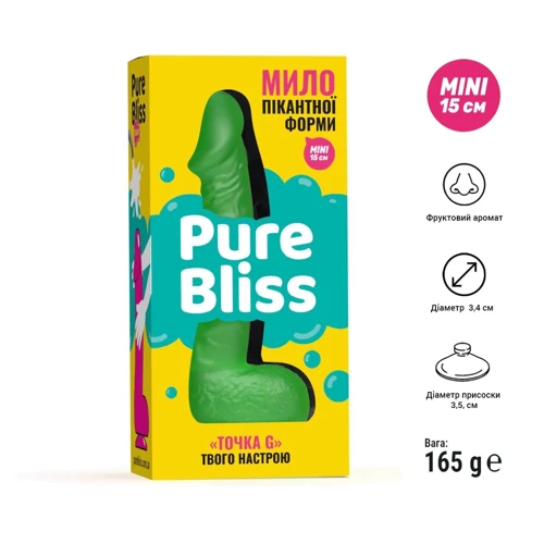 Крафтовое мыло-член с присоской Pure Bliss MINI Green, натуральное фото 6