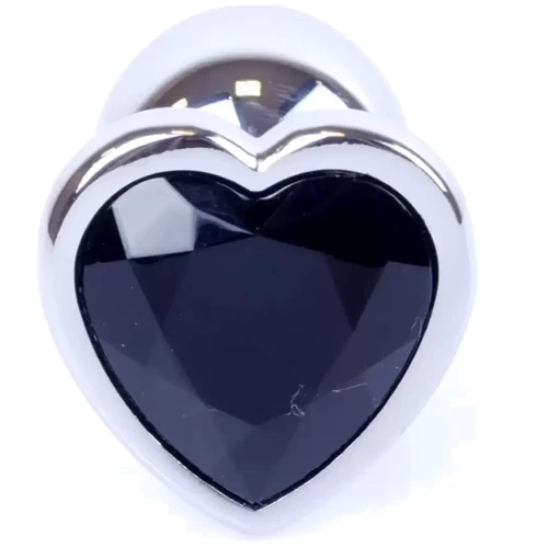 Анальная пробка Boss Series - Jewellery Silver Heart PLUG Black S (BS6400047): Материал Медицинский металл