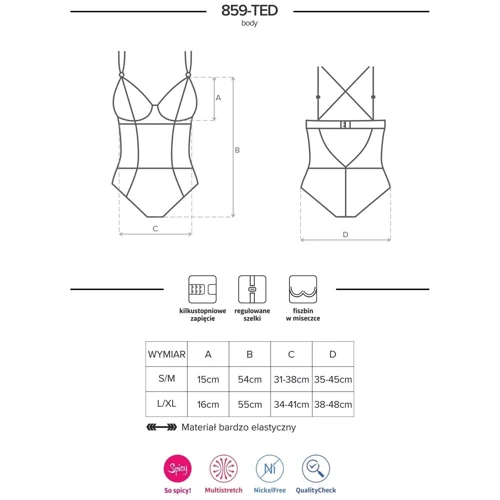 Боді Obsessive 859-TED-1, L / XL фото 5